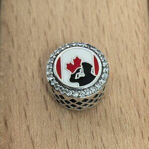 Pandora Salute Our Troops Canada Exclusive Charm, S925 Silver Bracelets